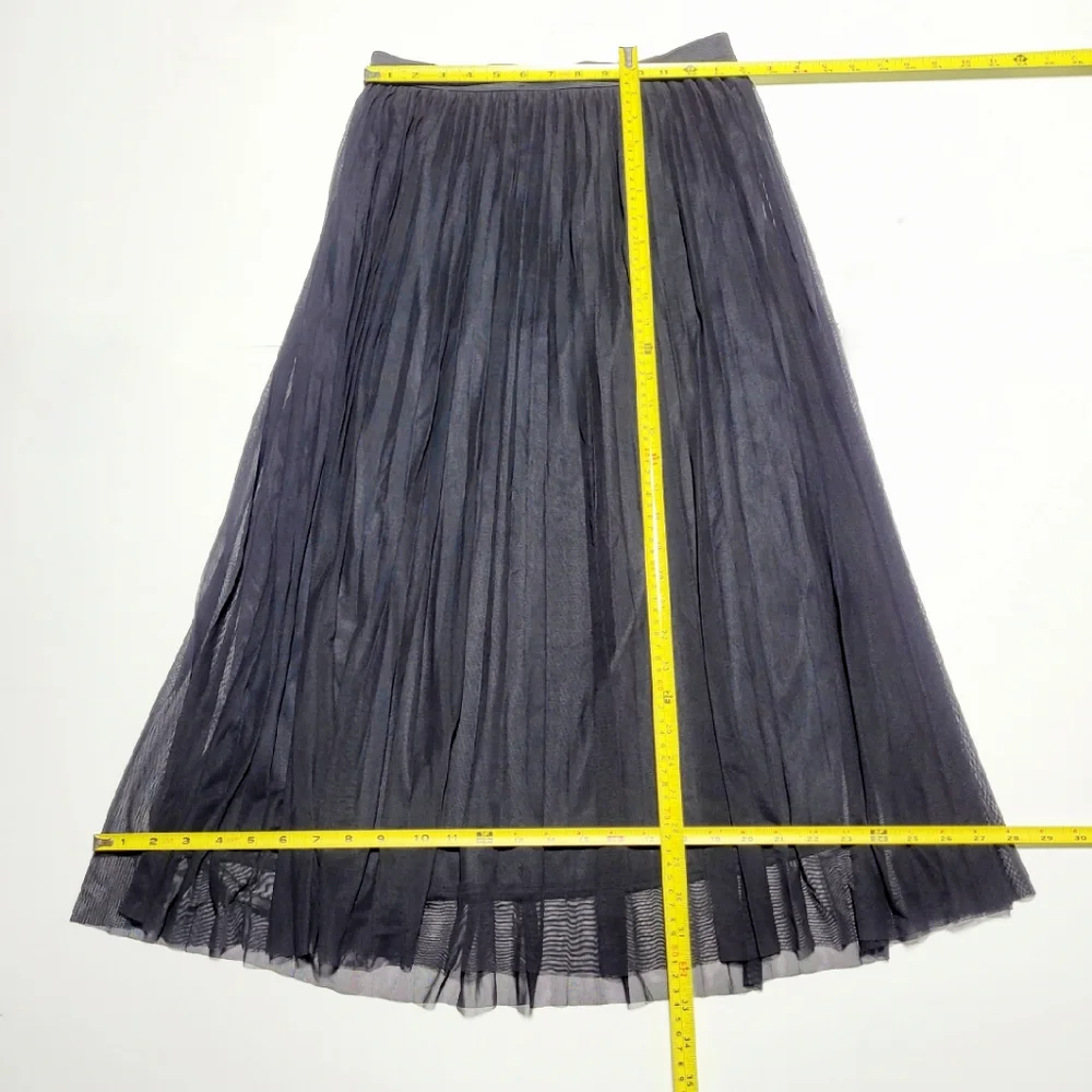Sincerely Jules Black Pleated Shear Flowy Maxi Skirt Women's (L) - Picture 9 of 9